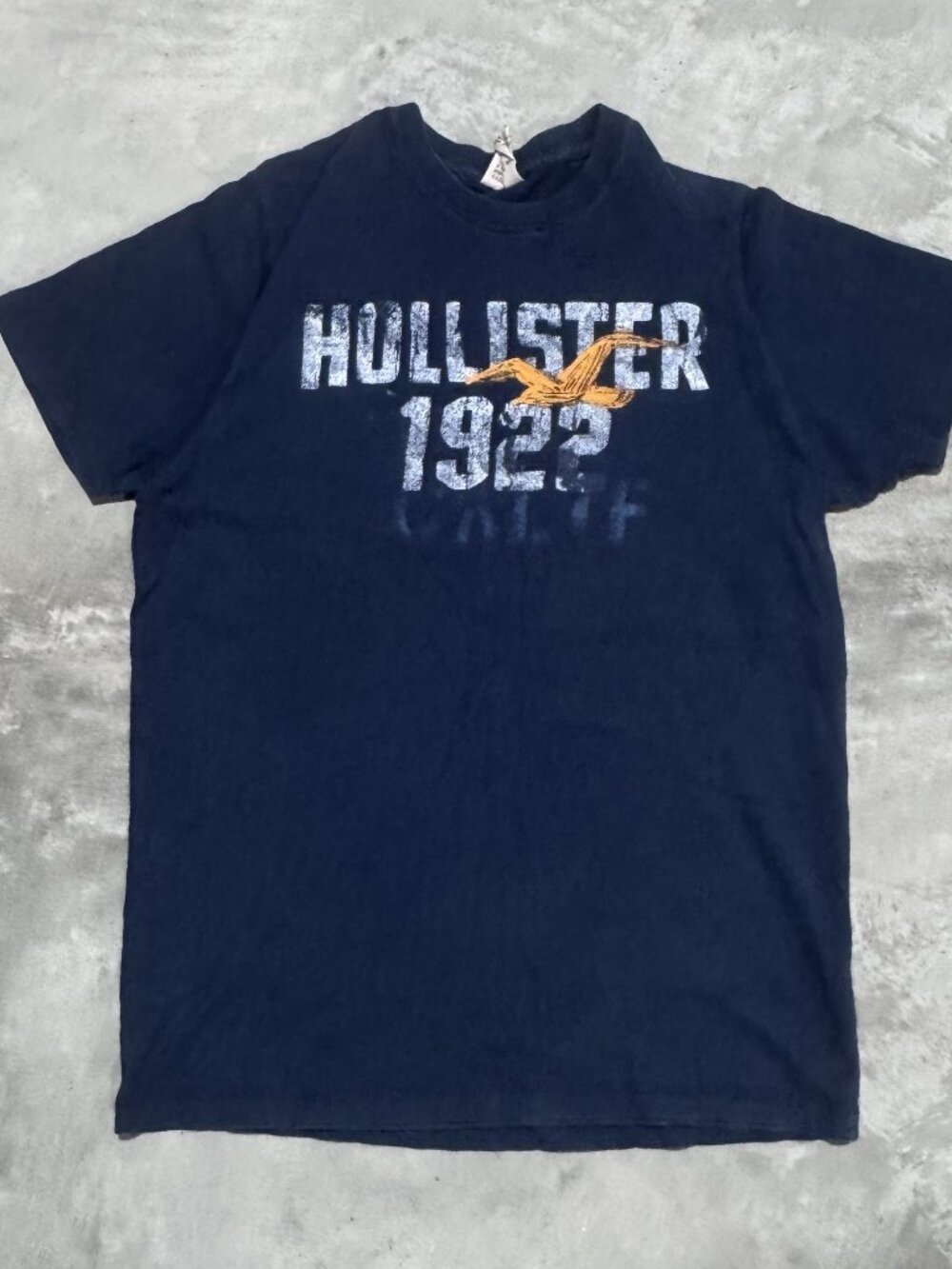 Hollister 1922 Seagull Tee Navy Distressed Men's XL Y2K